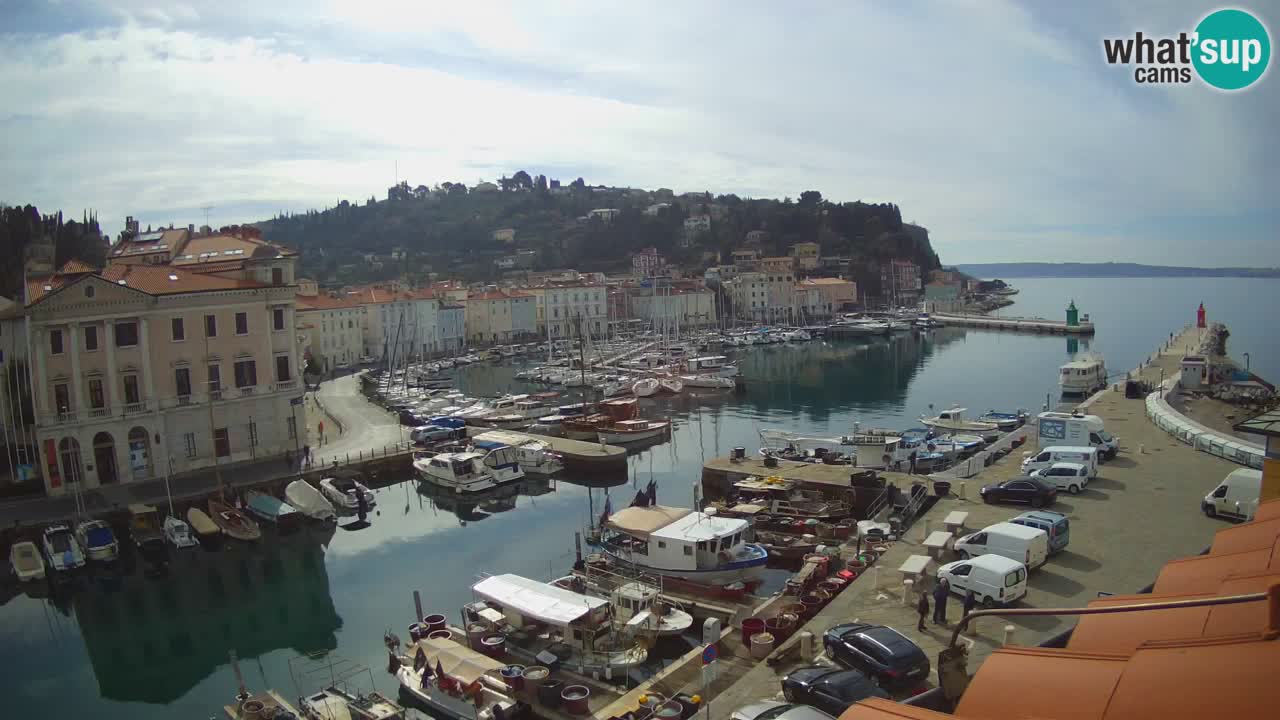 Webcam en direct de Piran “Mandrač” – Incroyable vue en direct de la Villa Piranesi