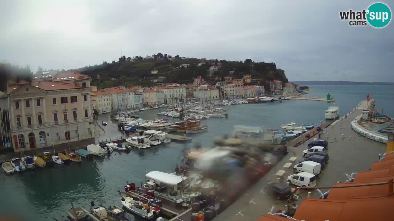 Webcam en direct de Piran “Mandrač” – Incroyable vue en direct de la Villa Piranesi