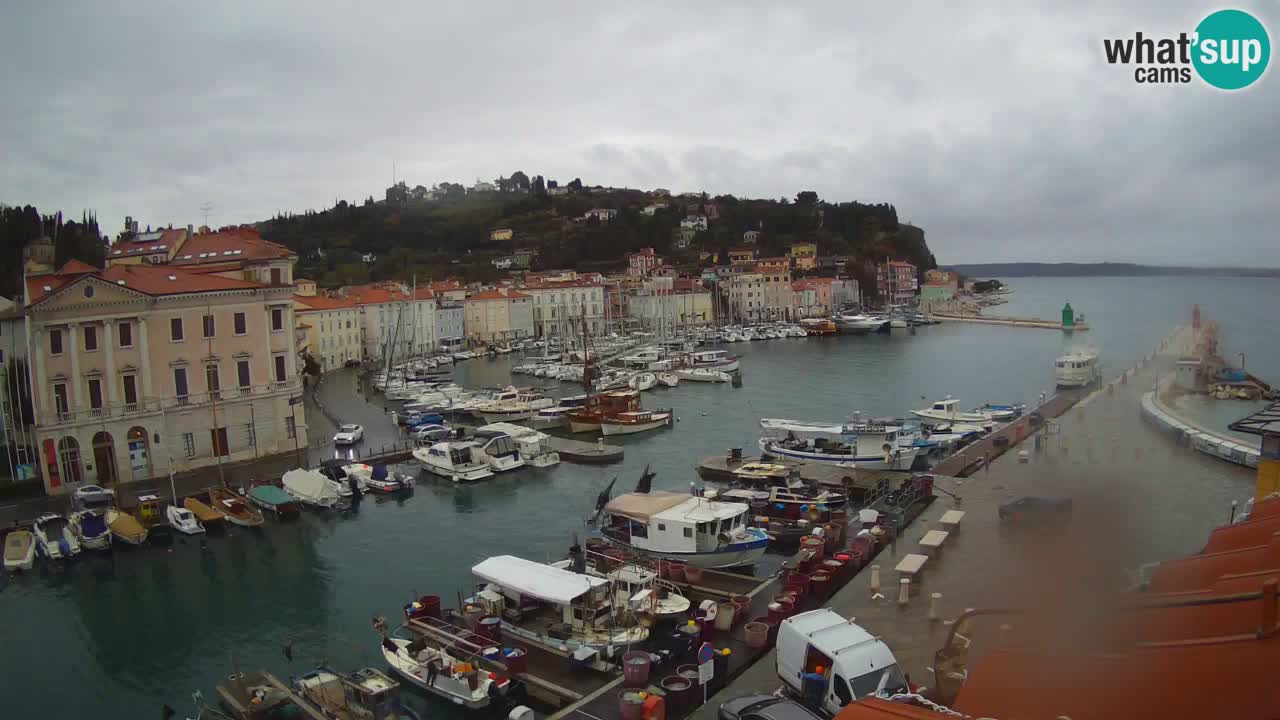Webcam en direct de Piran “Mandrač” – Incroyable vue en direct de la Villa Piranesi