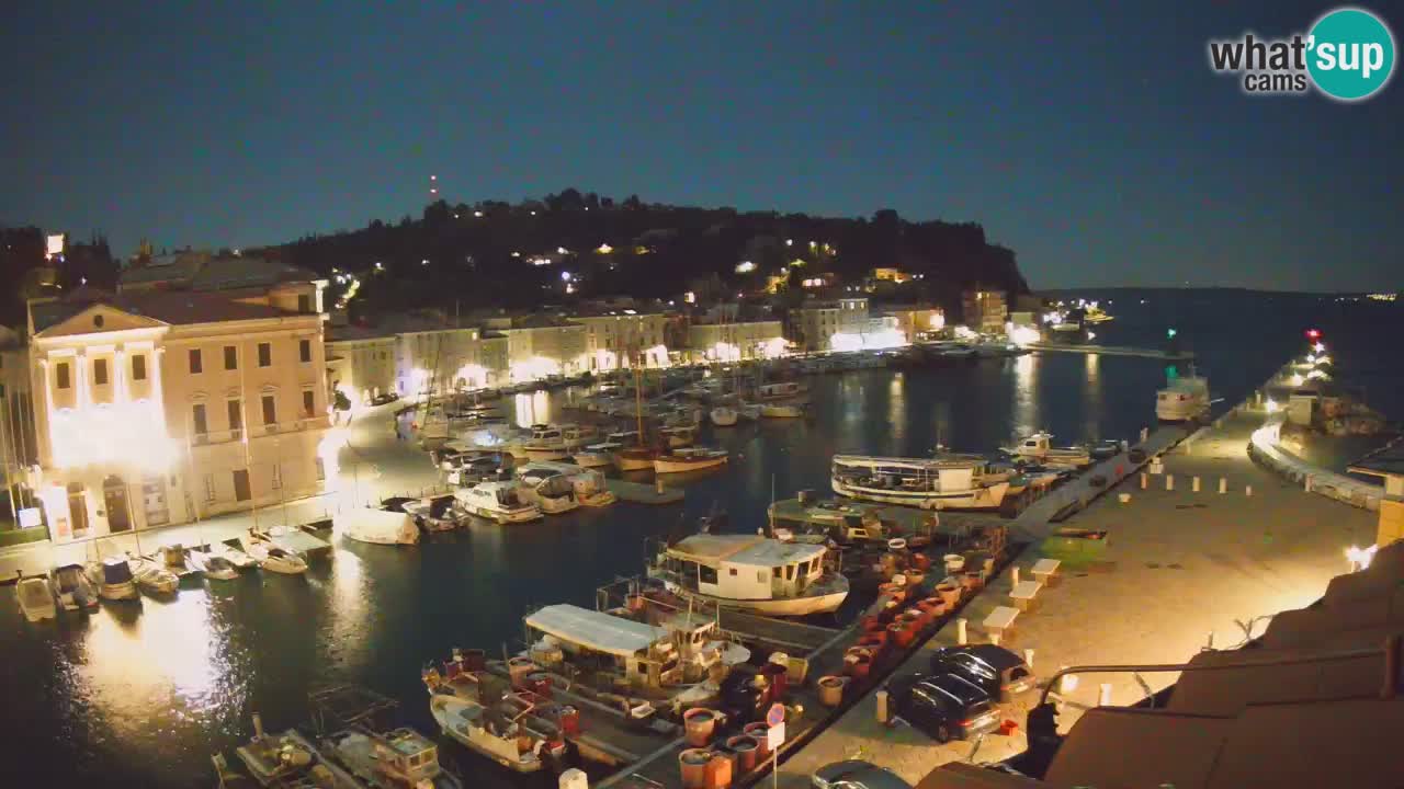 Webcam en direct de Piran “Mandrač” – Incroyable vue en direct de la Villa Piranesi