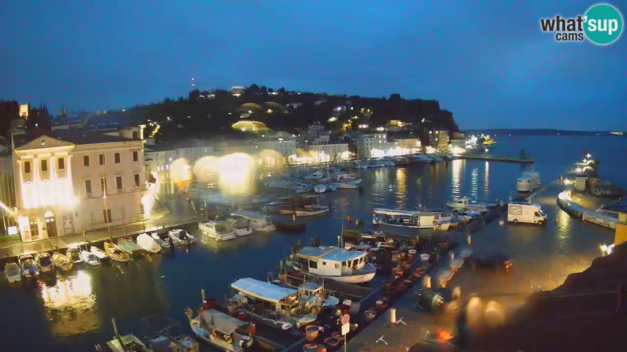 Webcam en direct de Piran “Mandrač” – Incroyable vue en direct de la Villa Piranesi