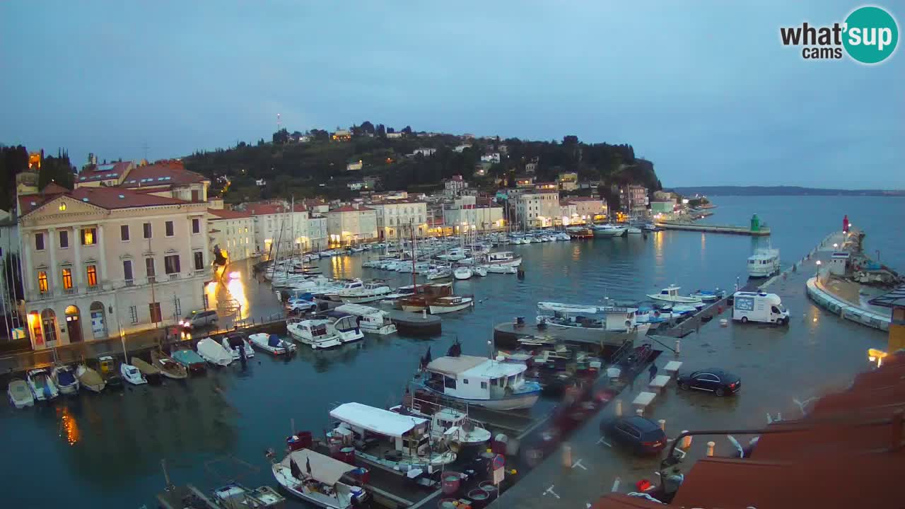 Webcam en direct de Piran “Mandrač” – Incroyable vue en direct de la Villa Piranesi