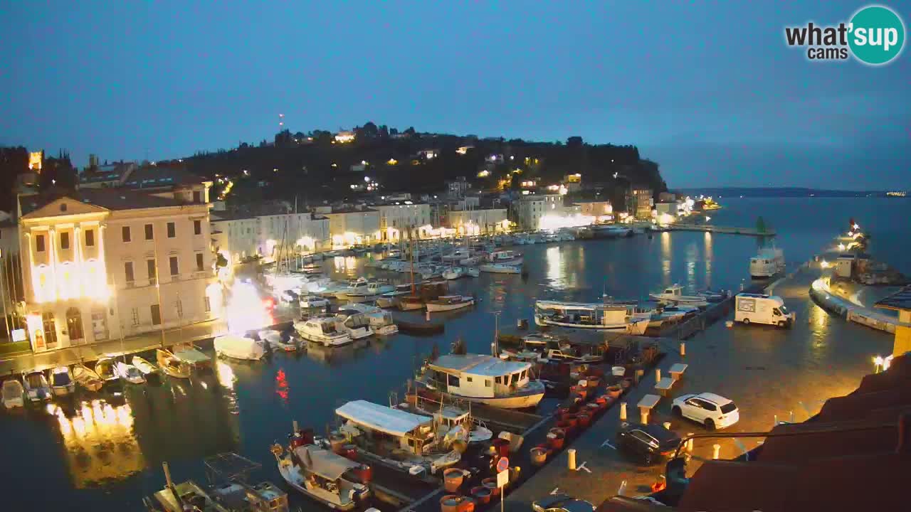 Webcam en direct de Piran “Mandrač” – Incroyable vue en direct de la Villa Piranesi