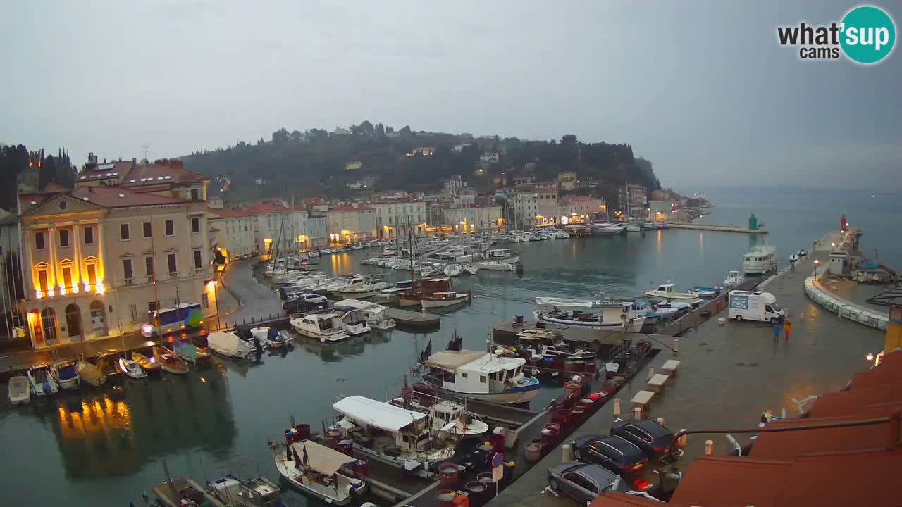 Webcam en direct de Piran “Mandrač” – Incroyable vue en direct de la Villa Piranesi