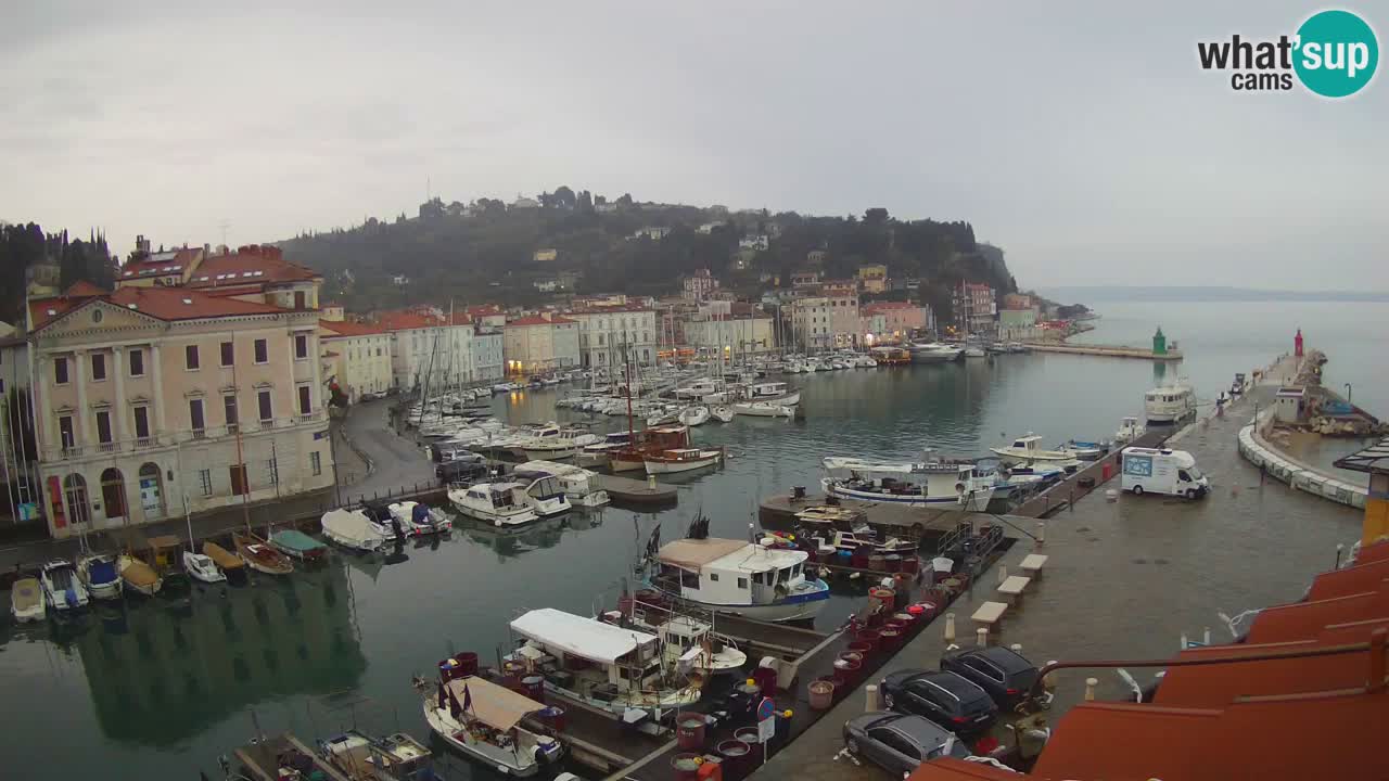 Webcam en direct de Piran “Mandrač” – Incroyable vue en direct de la Villa Piranesi