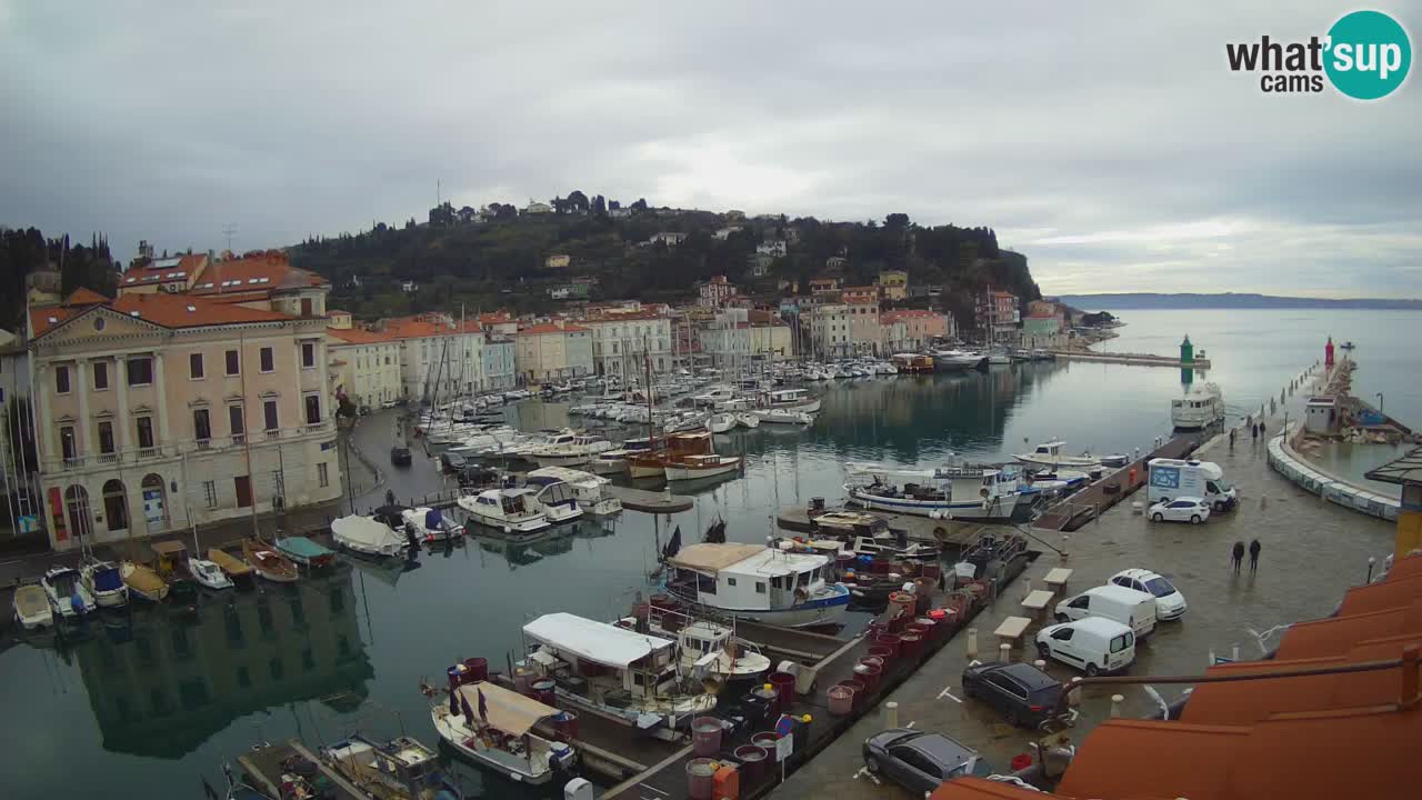 Webcam en direct de Piran “Mandrač” – Incroyable vue en direct de la Villa Piranesi
