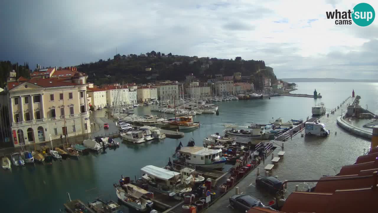 Webcam en direct de Piran “Mandrač” – Incroyable vue en direct de la Villa Piranesi