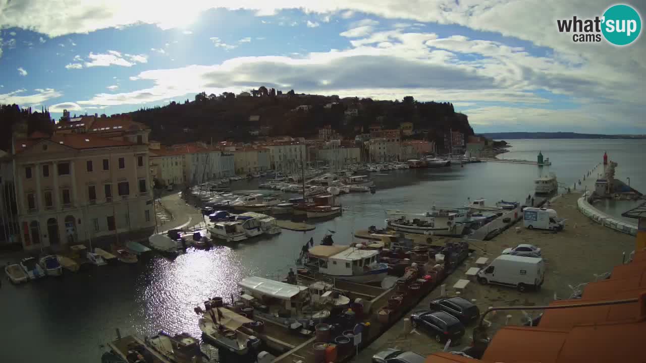 Webcam en direct de Piran “Mandrač” – Incroyable vue en direct de la Villa Piranesi