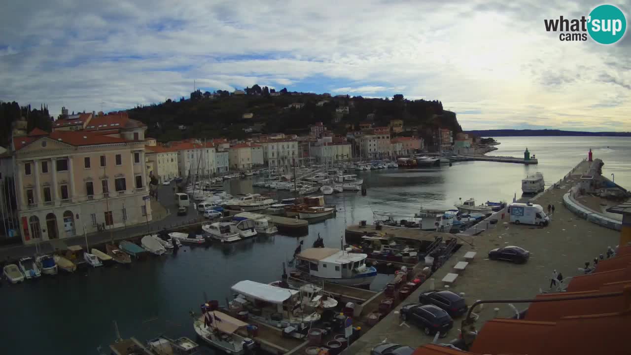Webcam en direct de Piran “Mandrač” – Incroyable vue en direct de la Villa Piranesi