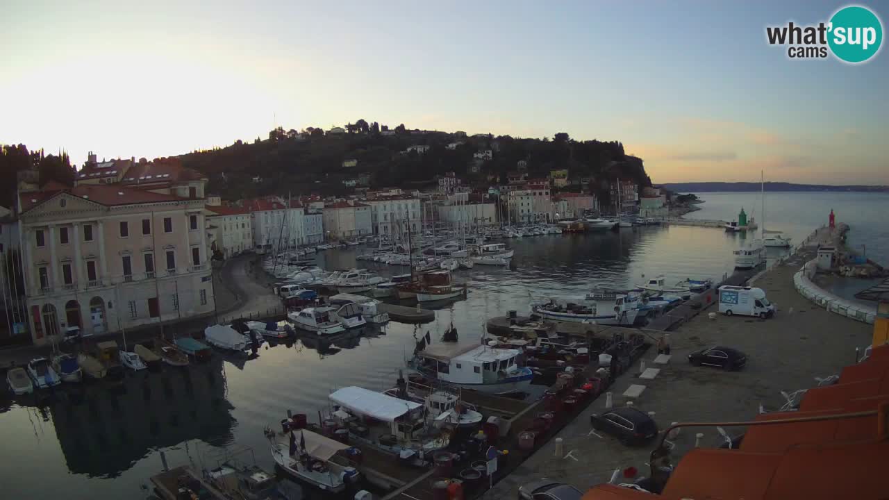 Webcam en direct de Piran “Mandrač” – Incroyable vue en direct de la Villa Piranesi