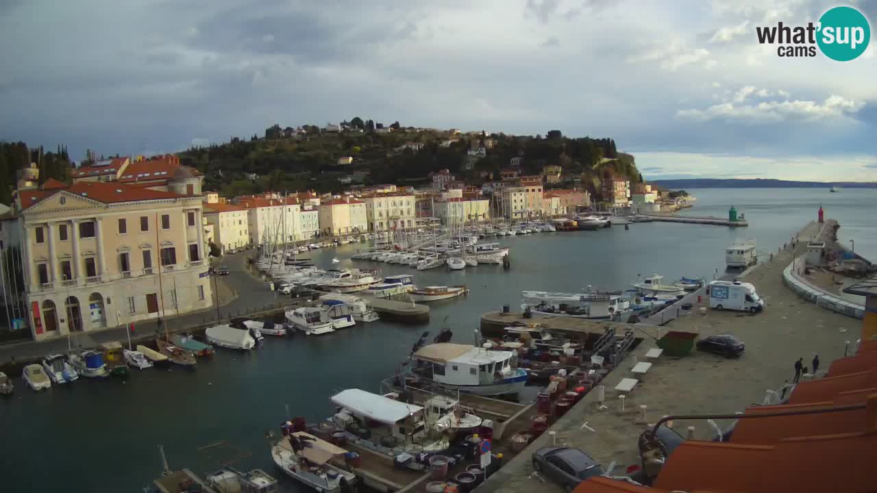 Webcam en direct de Piran “Mandrač” – Incroyable vue en direct de la Villa Piranesi