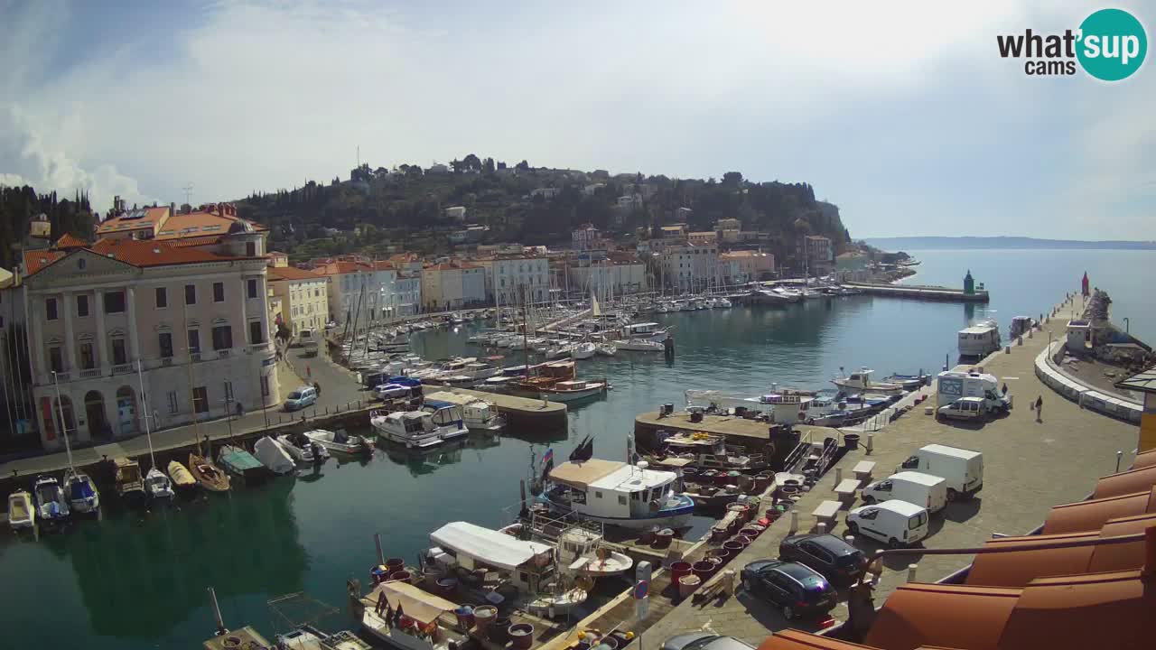 Webcam en direct de Piran “Mandrač” – Incroyable vue en direct de la Villa Piranesi