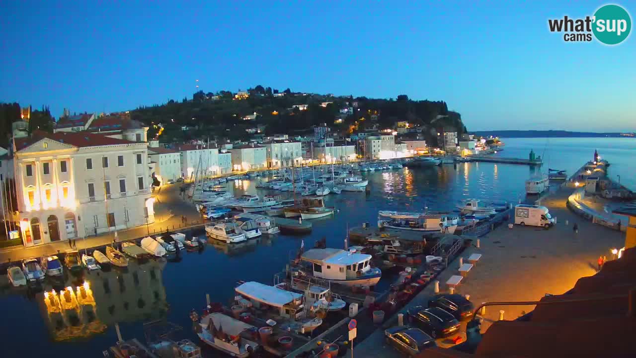 Webcam en direct de Piran “Mandrač” – Incroyable vue en direct de la Villa Piranesi