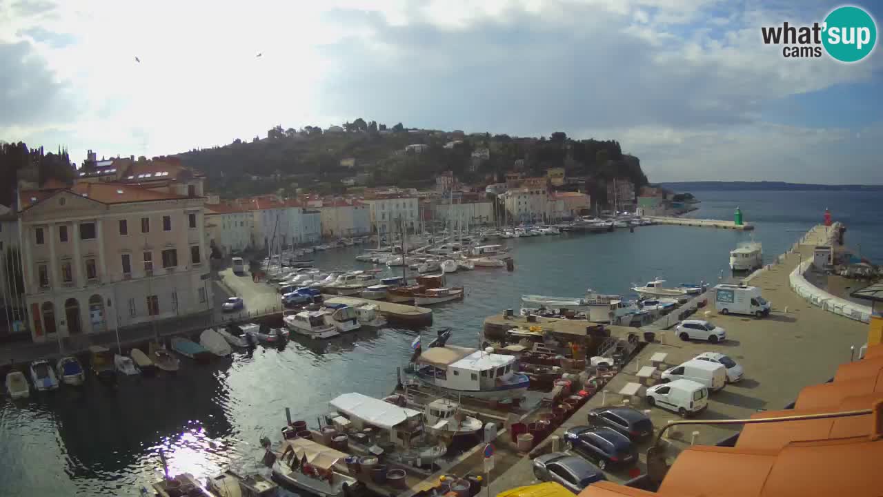 Webcam en direct de Piran “Mandrač” – Incroyable vue en direct de la Villa Piranesi