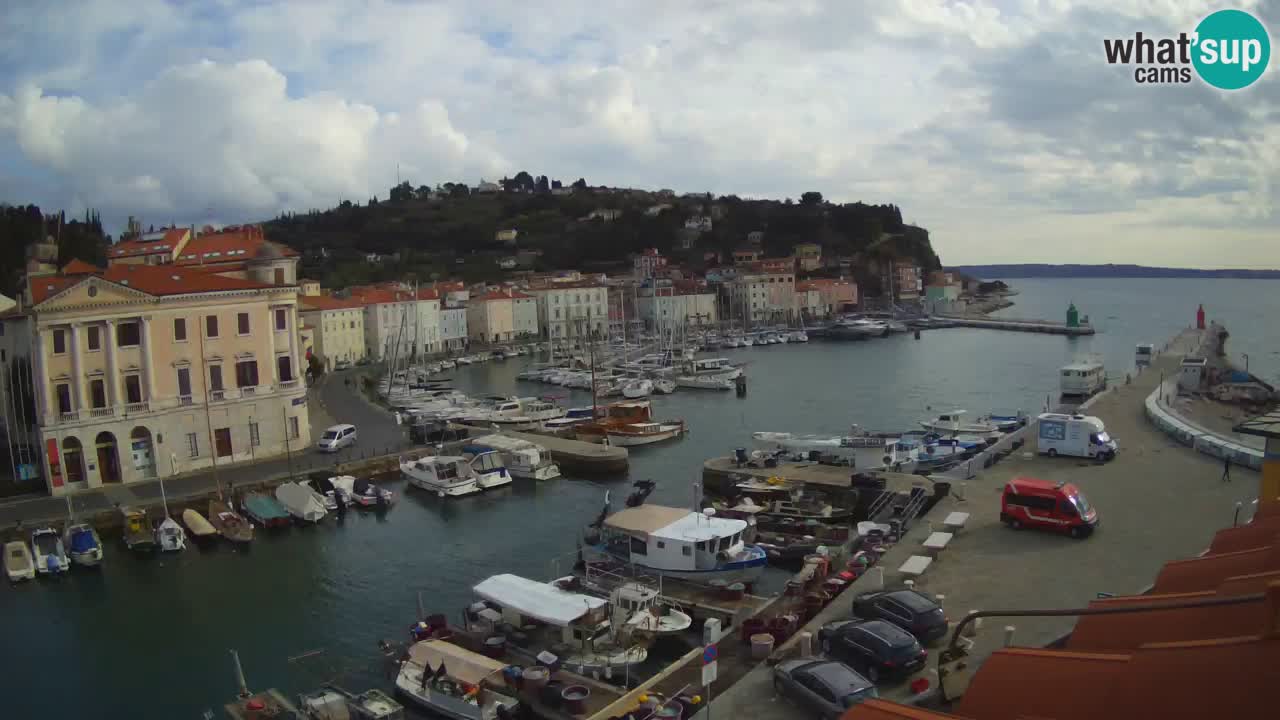 Webcam en direct de Piran « Mandrač » – Incroyable vue en direct de la Villa Piranesi