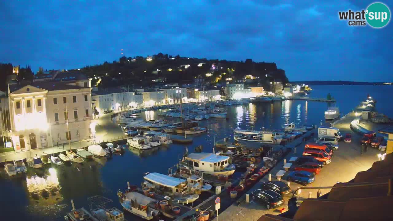 Webcam en direct de Piran « Mandrač » – Incroyable vue en direct de la Villa Piranesi