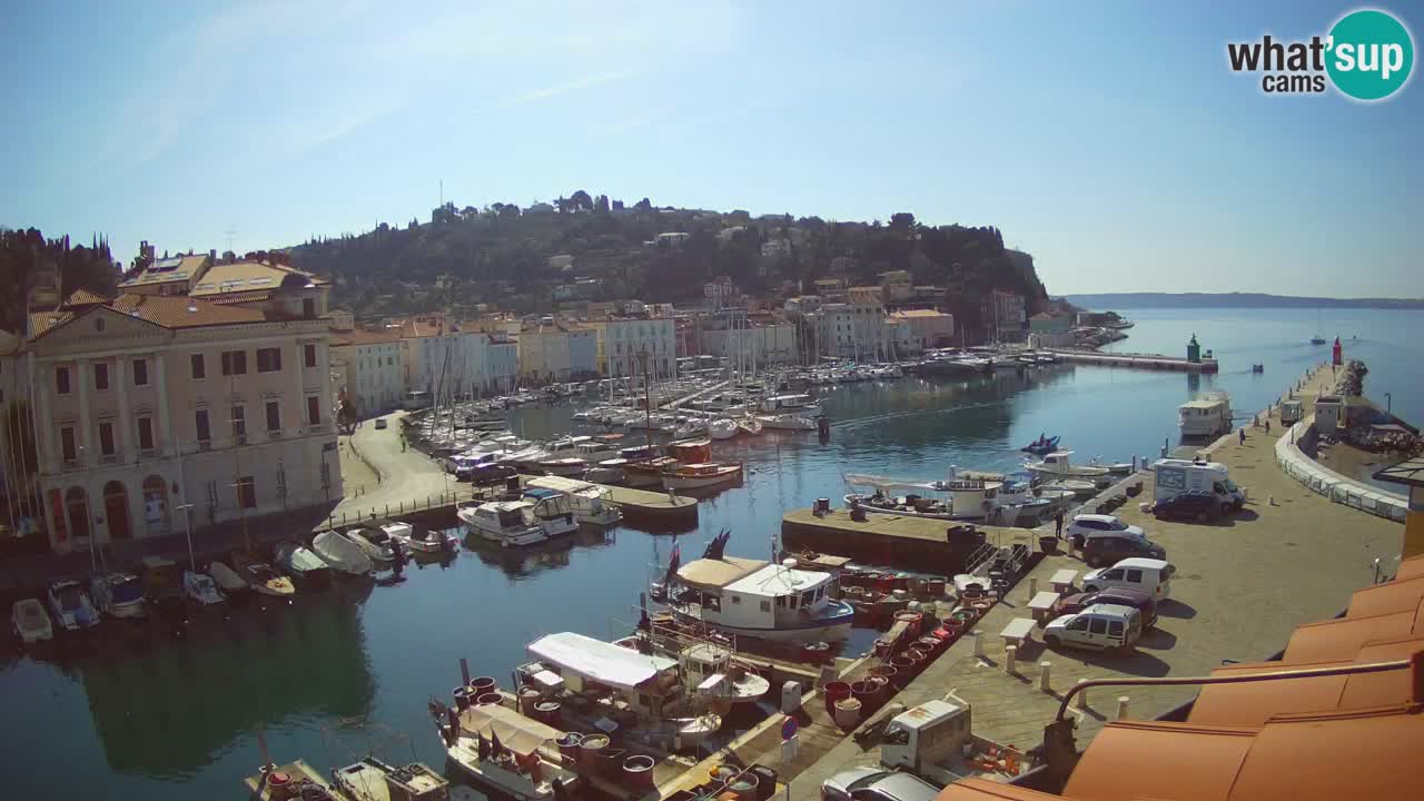 Webcam en direct de Piran “Mandrač” – Incroyable vue en direct de la Villa Piranesi