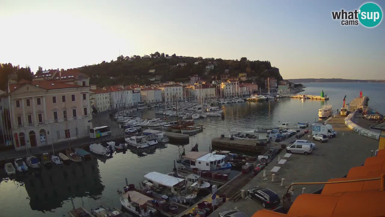 Webcam en direct de Piran “Mandrač” – Incroyable vue en direct de la Villa Piranesi