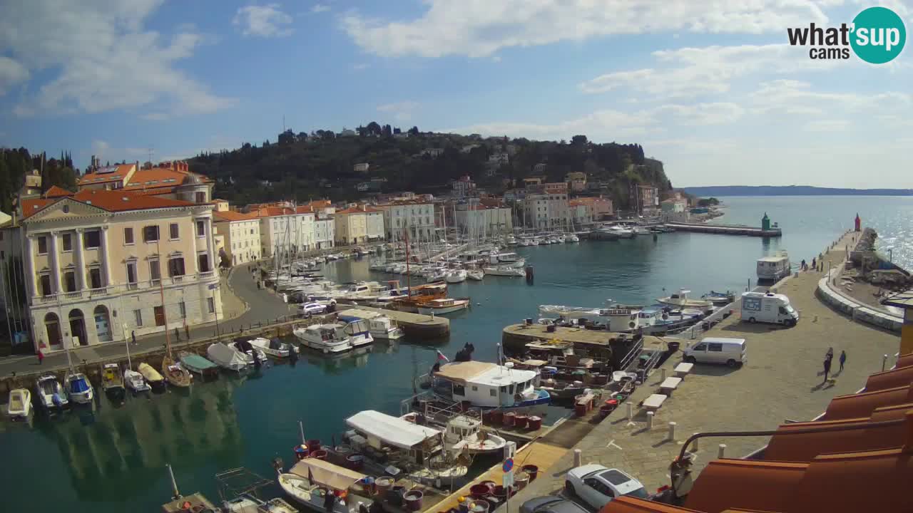 Webcam en direct de Piran “Mandrač” – Incroyable vue en direct de la Villa Piranesi