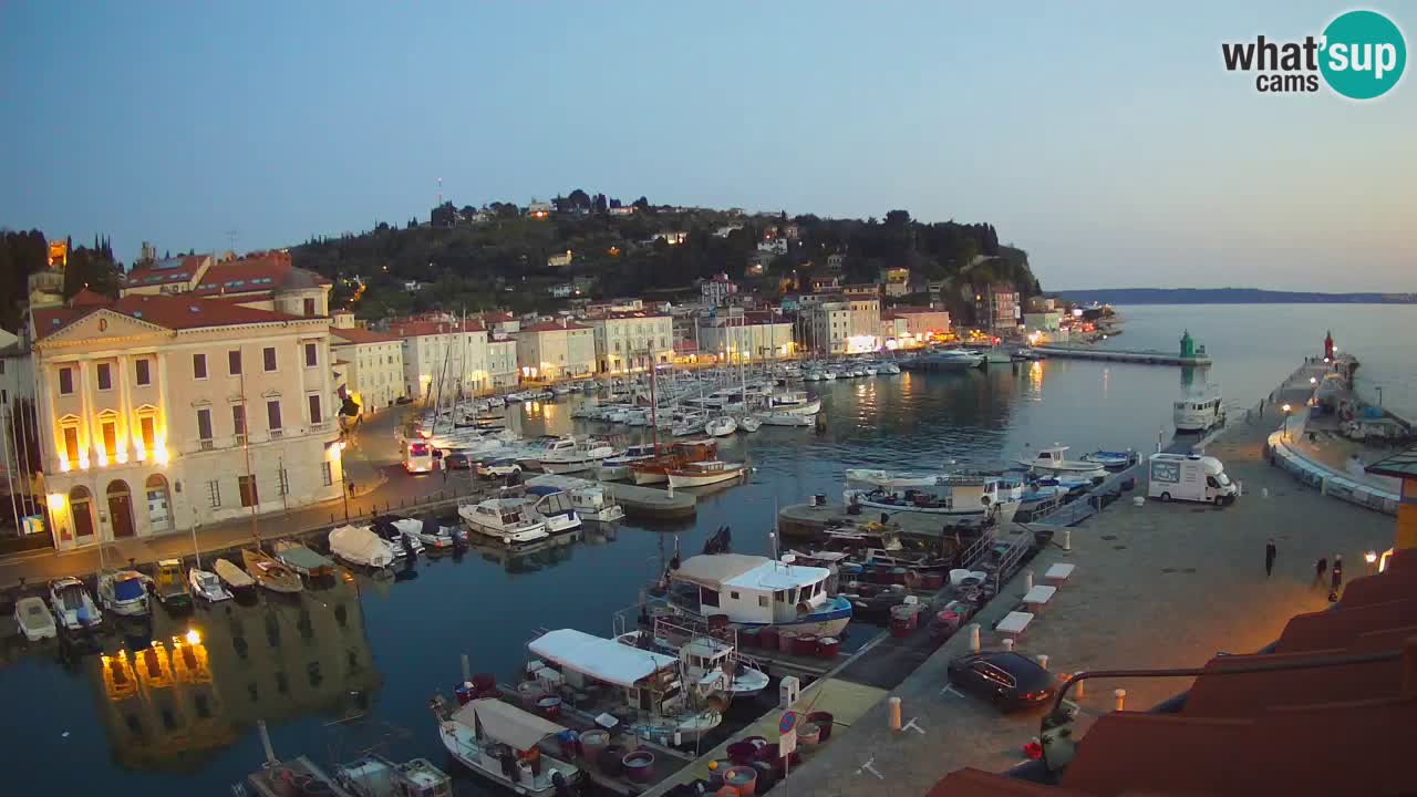 Webcam en direct de Piran “Mandrač” – Incroyable vue en direct de la Villa Piranesi
