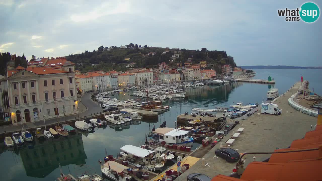 Webcam en direct de Piran “Mandrač” – Incroyable vue en direct de la Villa Piranesi