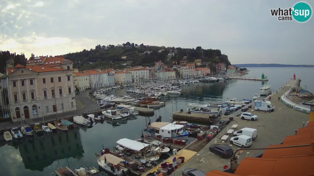 Webcam en direct de Piran “Mandrač” – Incroyable vue en direct de la Villa Piranesi