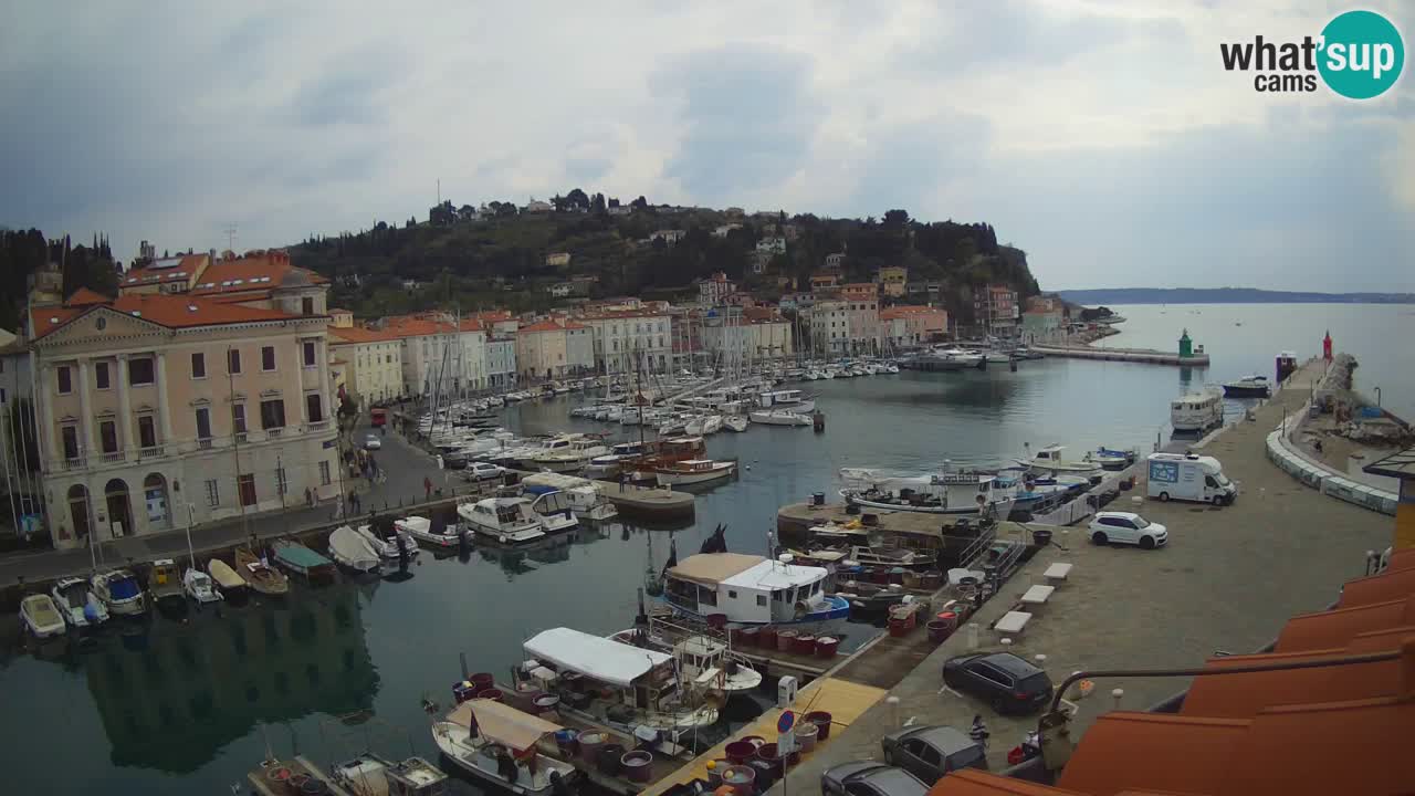 Webcam en direct de Piran “Mandrač” – Incroyable vue en direct de la Villa Piranesi