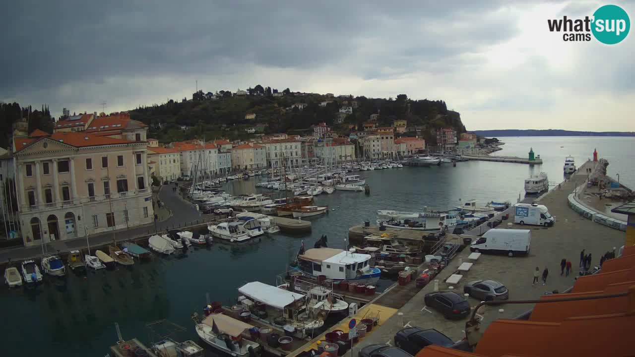 Webcam en direct de Piran “Mandrač” – Incroyable vue en direct de la Villa Piranesi