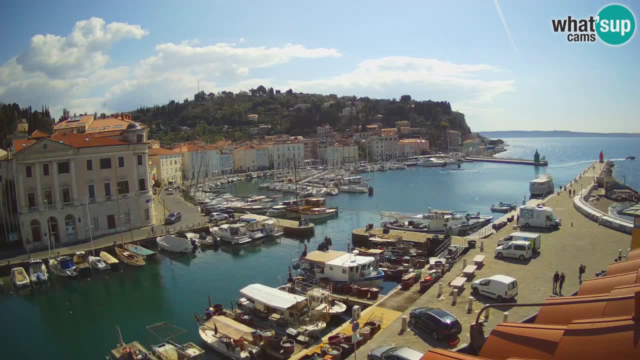 Webcam en direct de Piran “Mandrač” – Incroyable vue en direct de la Villa Piranesi