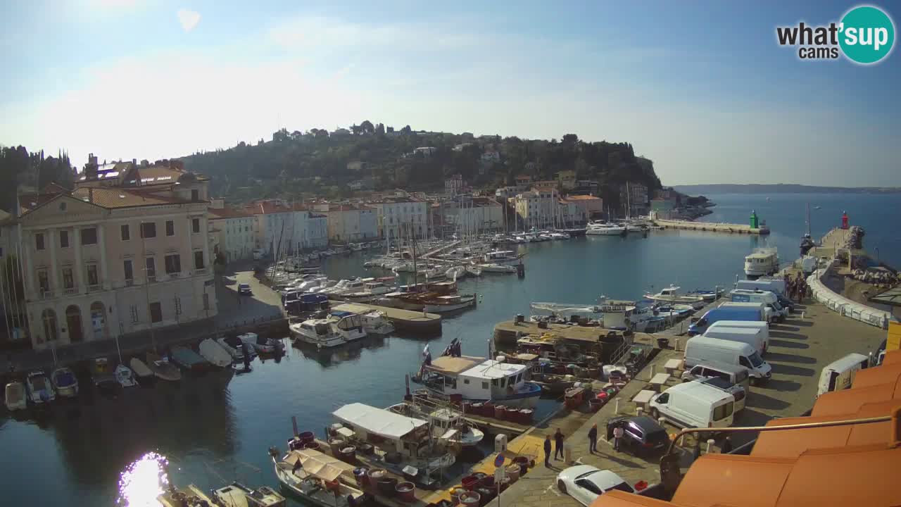 Webcam en direct de Piran “Mandrač” – Incroyable vue en direct de la Villa Piranesi