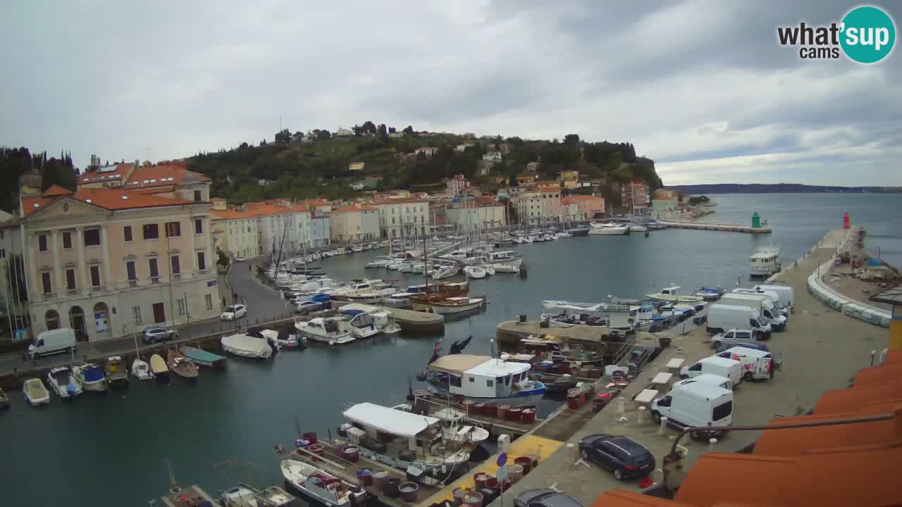 Webcam en direct de Piran “Mandrač” – Incroyable vue en direct de la Villa Piranesi