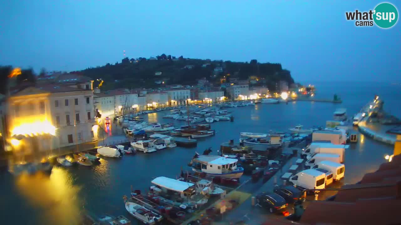 Webcam en direct de Piran “Mandrač” – Incroyable vue en direct de la Villa Piranesi