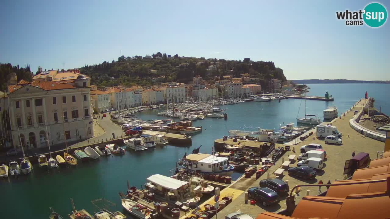 Webcam en direct de Piran “Mandrač” – Incroyable vue en direct de la Villa Piranesi