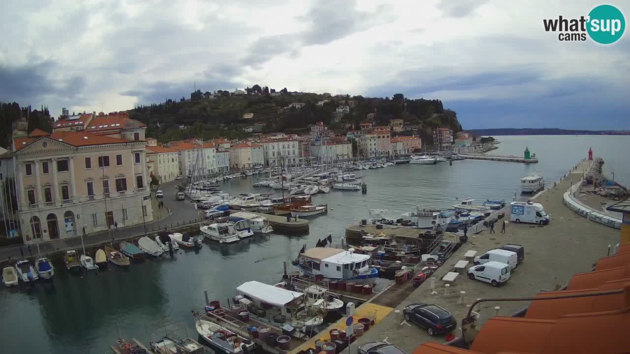Webcam en direct de Piran “Mandrač” – Incroyable vue en direct de la Villa Piranesi