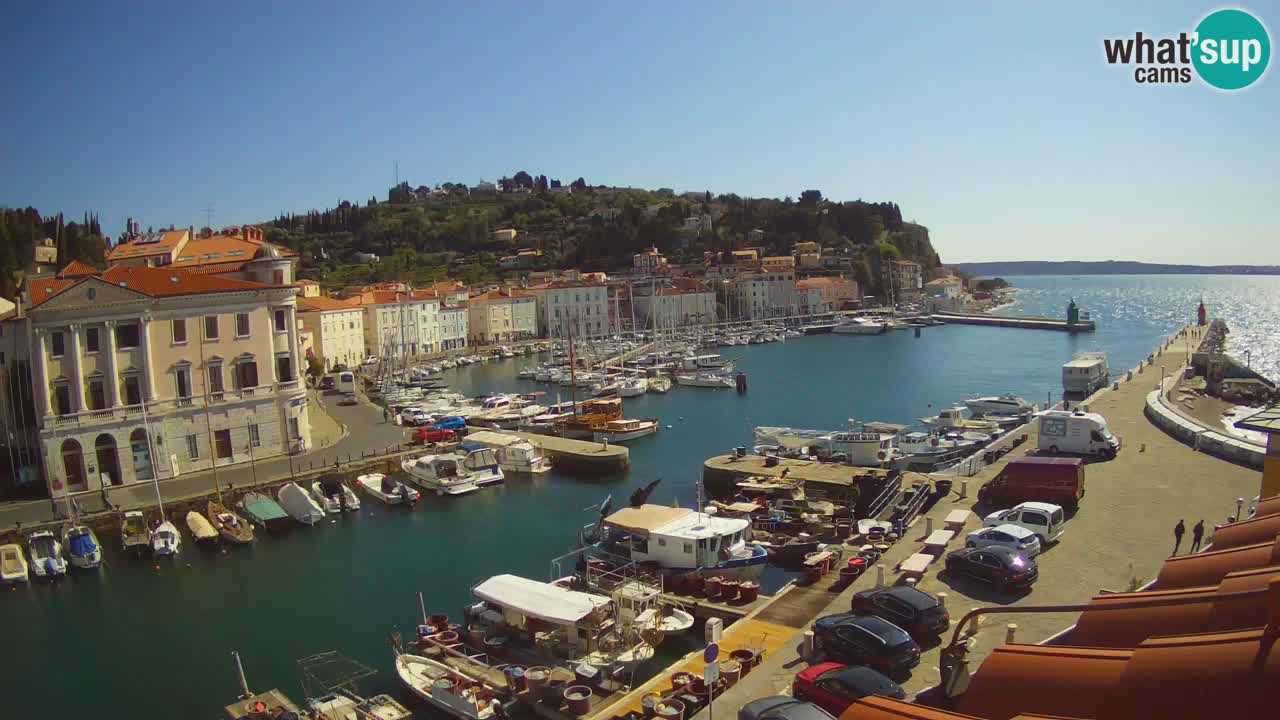 Webcam en direct de Piran “Mandrač” – Incroyable vue en direct de la Villa Piranesi