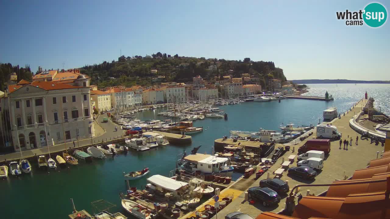 Webcam en direct de Piran “Mandrač” – Incroyable vue en direct de la Villa Piranesi