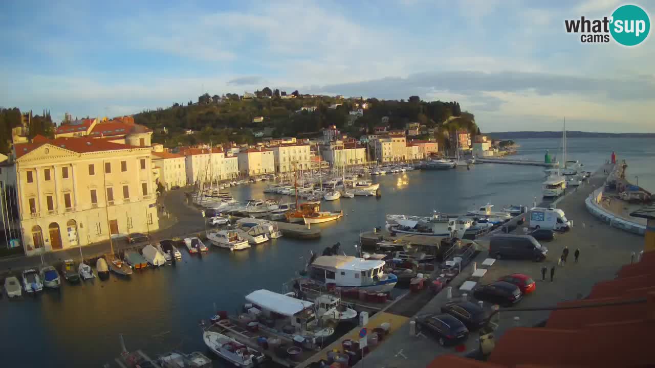 Webcam en direct de Piran “Mandrač” – Incroyable vue en direct de la Villa Piranesi