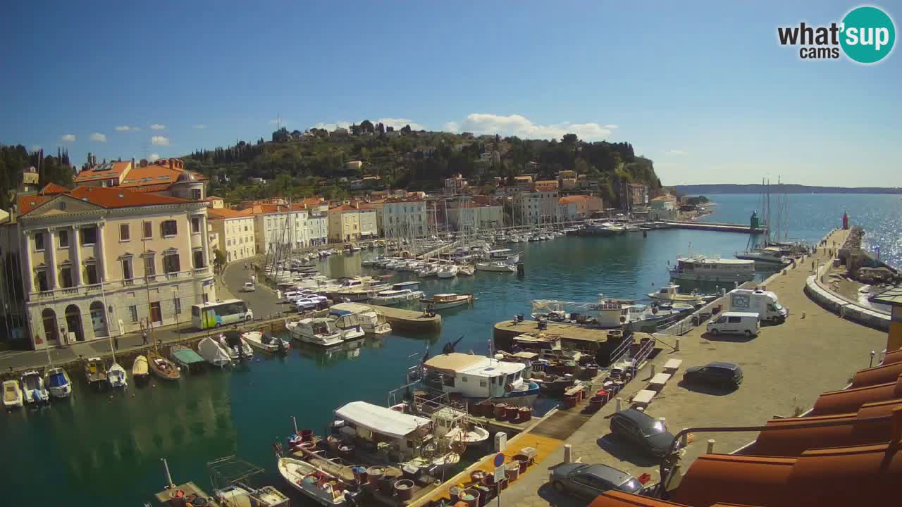 Webcam en direct de Piran “Mandrač” – Incroyable vue en direct de la Villa Piranesi