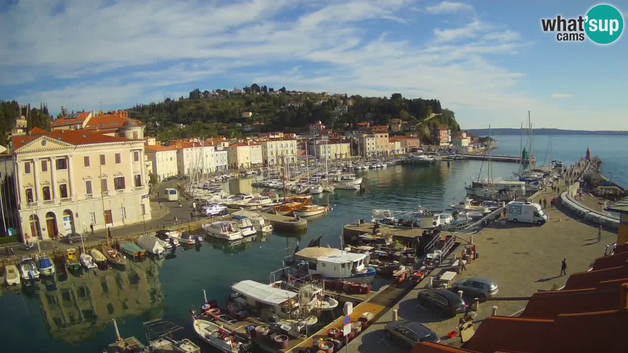 Webcam en direct de Piran “Mandrač” – Incroyable vue en direct de la Villa Piranesi