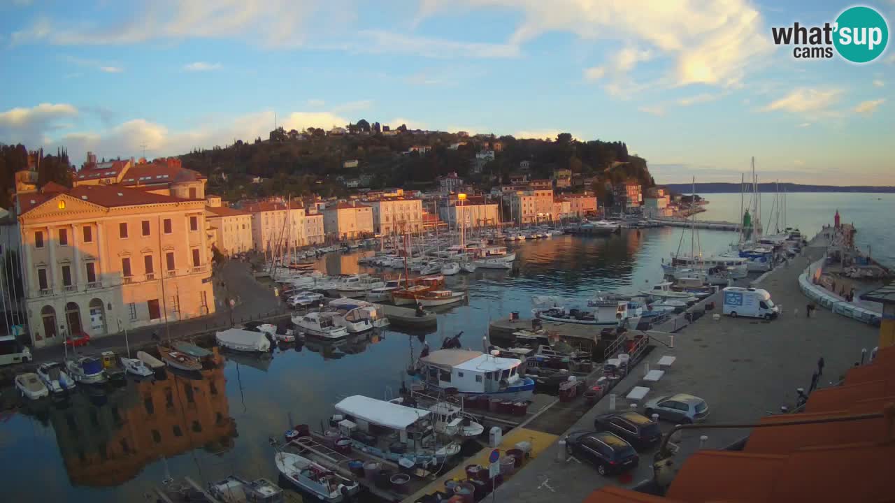 Webcam en direct de Piran “Mandrač” – Incroyable vue en direct de la Villa Piranesi