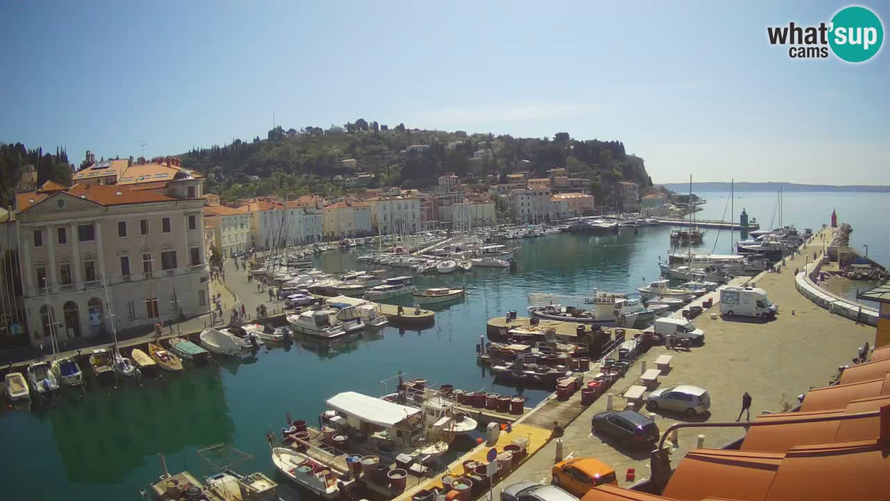 Webcam en direct de Piran “Mandrač” – Incroyable vue en direct de la Villa Piranesi