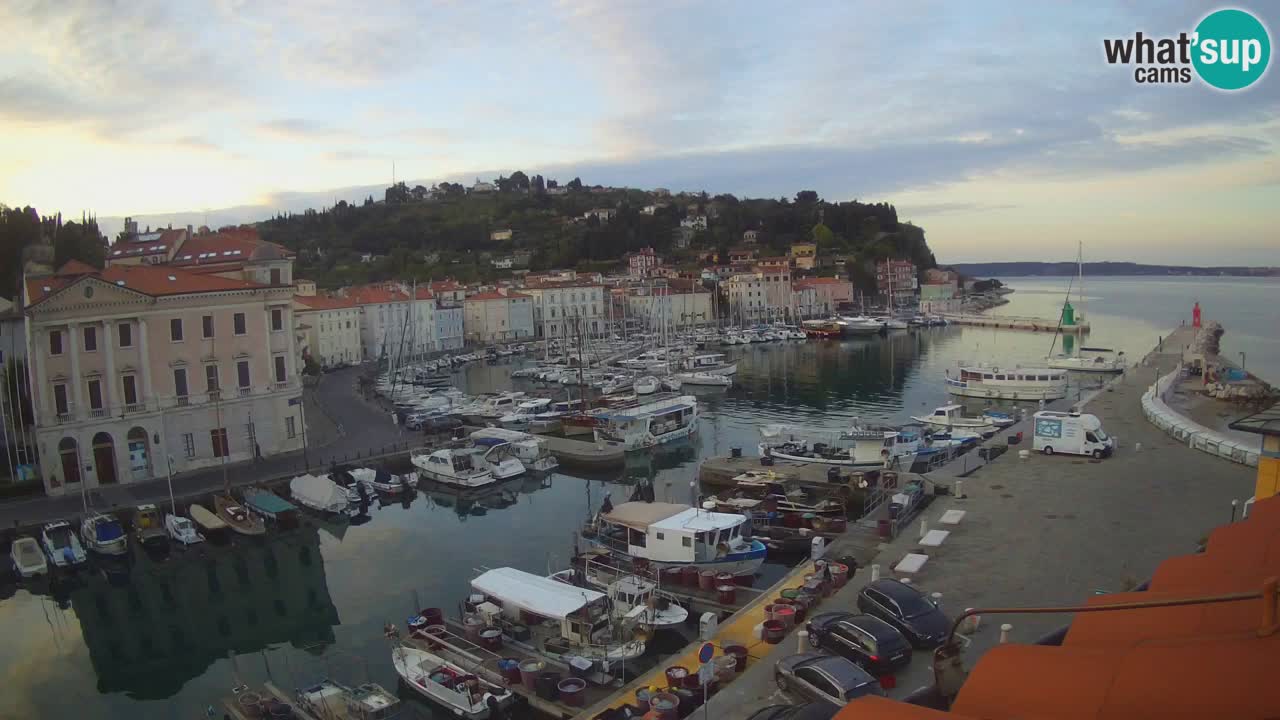 Webcam en direct de Piran “Mandrač” – Incroyable vue en direct de la Villa Piranesi