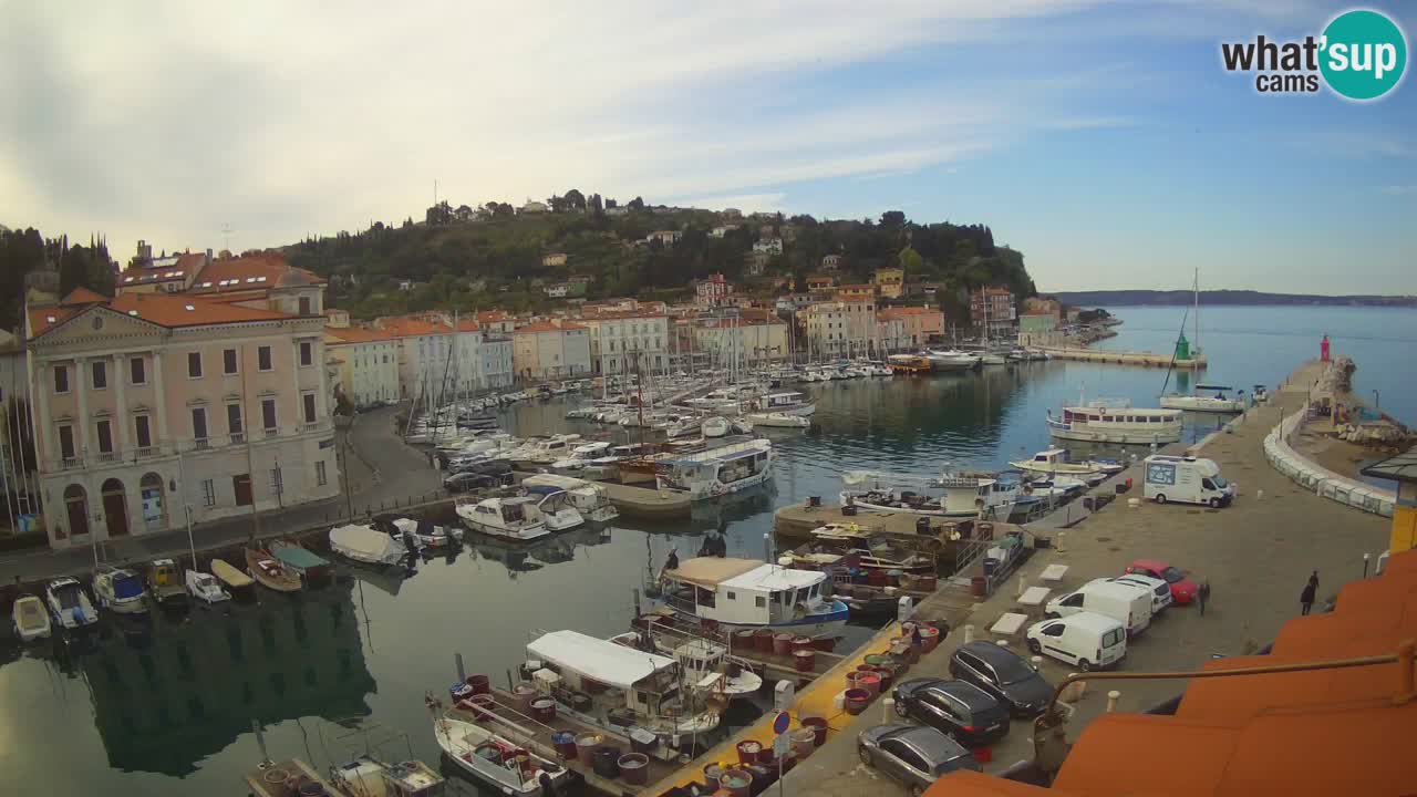 Webcam en direct de Piran “Mandrač” – Incroyable vue en direct de la Villa Piranesi