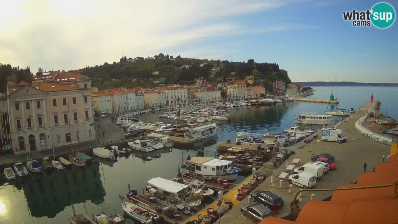 Webcam en direct de Piran “Mandrač” – Incroyable vue en direct de la Villa Piranesi
