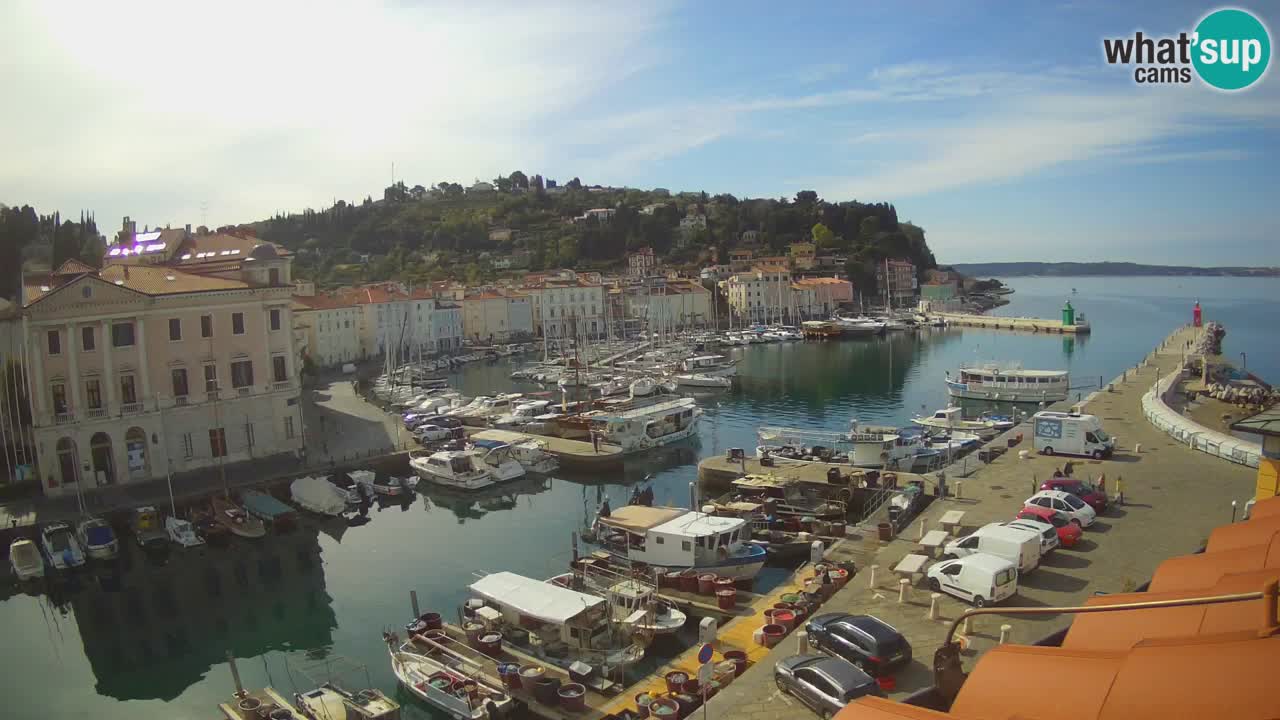 Webcam en direct de Piran “Mandrač” – Incroyable vue en direct de la Villa Piranesi