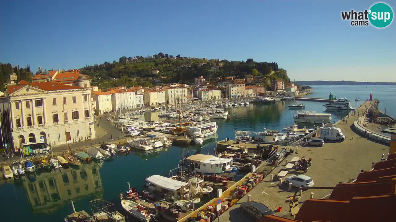 Webcam en direct de Piran “Mandrač” – Incroyable vue en direct de la Villa Piranesi