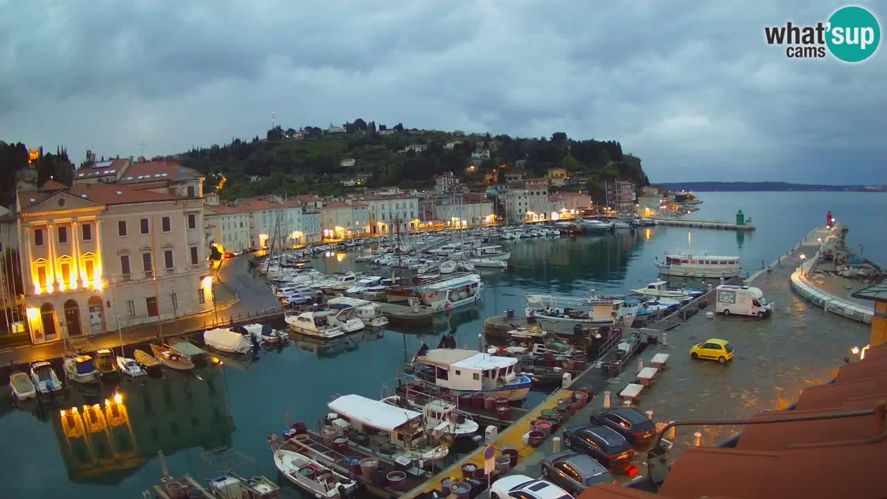 Webcam en direct de Piran “Mandrač” – Incroyable vue en direct de la Villa Piranesi