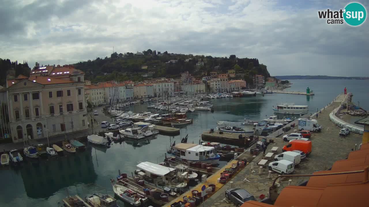 Webcam en direct de Piran “Mandrač” – Incroyable vue en direct de la Villa Piranesi