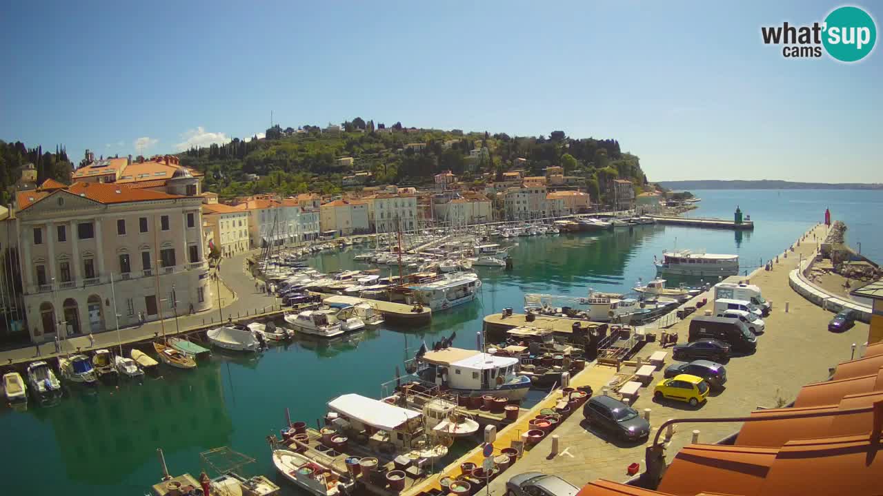 Webcam en direct de Piran “Mandrač” – Incroyable vue en direct de la Villa Piranesi