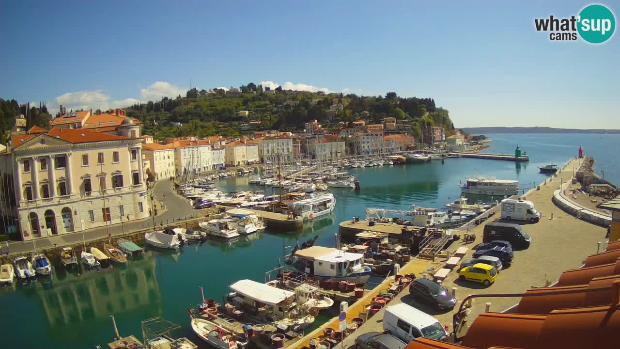 Webcam en direct de Piran “Mandrač” – Incroyable vue en direct de la Villa Piranesi